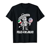 Feliz 4 de Julio Mexicano Americano Proud USA Flag Colors T-Shirt