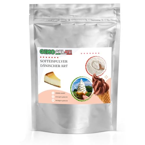 Gino Gelati Dänisches Softeis Pulver verschiedene Sorten in verschiedenen Größen verfügbar einfache und schnelle Zubereitung Made in Germany Vegan (333 g Käsekuchen)