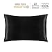 Produktbild Mommesilk 22 Momme Seidenkissenbezug 40x80cm Kopfkissenbezug Seide Kissenbezug mit Reißverschluss für Haar und Haut Doppelseitiger Seidenkopfkissenbezug Verpackung MEHRWEG - Schwarz