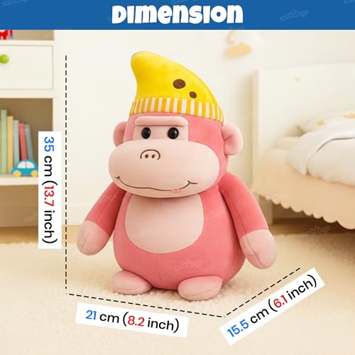 Image of Zest 4 Toyz Soft Toy for Girls (35 cm) | Cute Stuffed Animal Plush Toy | Baby Toys | Monkey Soft Toy Cuddly Teddy Bear for Kids | Birthday Gift for Girls - Multicolor