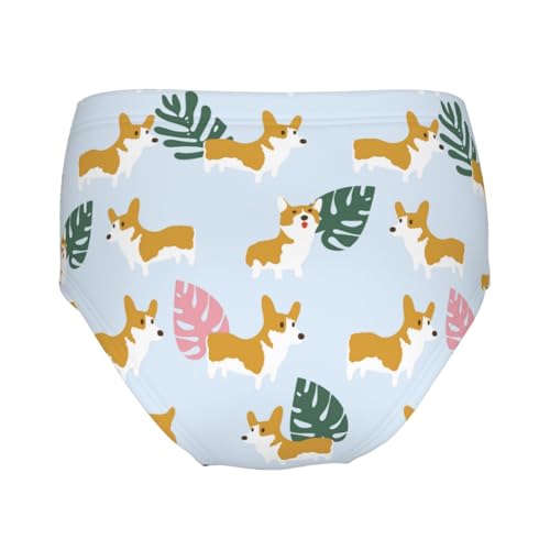 Corgi Dog In The Tropical Leaf Girls' Underwear Soft Cotton Little Girls Panties Comfort Briefs2