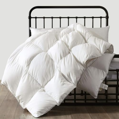APSMILE Luxurious Oversized Queen Down Feather Fibers Comforter, Ultra-Soft Down Feathers Fiber Duvet, Hotel Collection Down Feather Fibers Comforter All Season Fluffy Duvet Insert (98x98, White) by APSMILE - Used condition - US$156.07