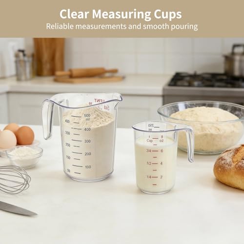 Set de 4 vasos medidores plásticos con asas 2 L total miniatura 3