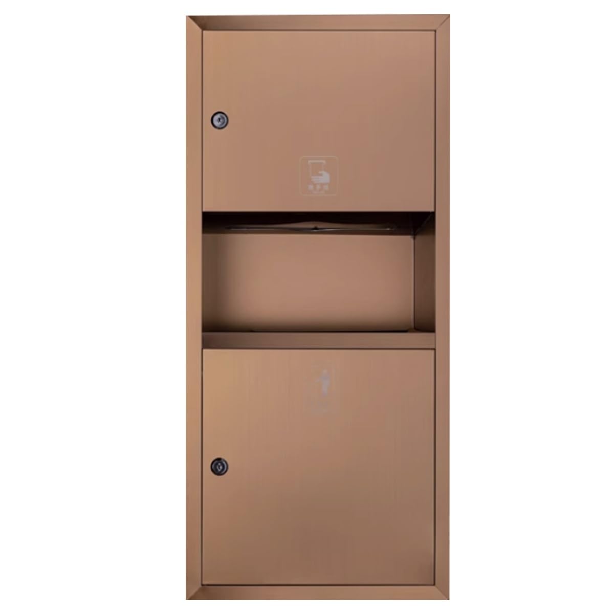 Dispenser di asciugamani di carta da incasso con bidone della spazzatura, in acciaio inox, per cucina, ristoranti, uffici e uso domestico