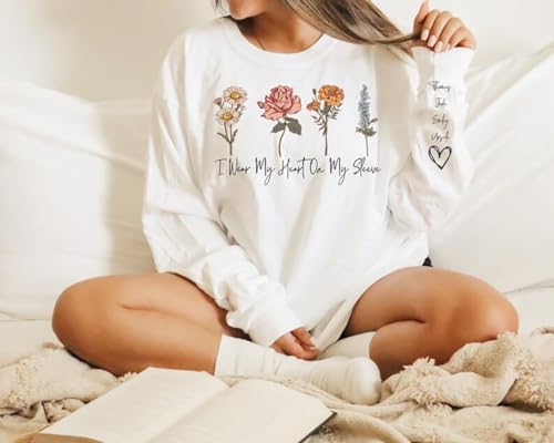 I Wear My Heart on My Sleeve - Custom Women Sweatshirt, with Names on the Sleeve, available for T shirt3