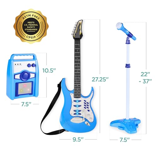 image for Best Choice Products Kids Electric Musical Guitar Play Set, Toy Guitar