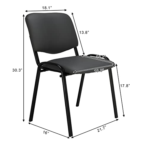 Image of VINGLI Grey Waiting Room Chairs - 10-Pack PU Stackable Chairs Set for Conference Rooms, Offices & Lobbies, Simple & Space-Saving