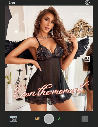 Avidlove Lingerie for Women Sheer Babydoll Dress Sexy Nightgowns Lace Trim Sleepwear Mesh Boudoir Outfits3