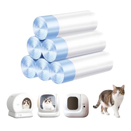 Image of Cat Litter Bags 120 Count, 21.65 inchX11.8 inch,Self-Cleaning Cat Litter Box Liners Bags Waste Bags for Pet Poop,Thick Heavy Duty Drawstring Replacement Cat Litter Liners,Tear-Resistant