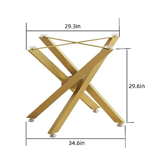 FUSHIAIPTC 30 Inch Modern Gold Metal X Shape Table Legs, 4 Pieces, 28 Inch Height, 1200 lbs Weight Capacity, Ideal for Tables, Workbenches, Shelves