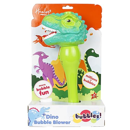 Image of Dino Bubble Blower Toy for Kids Ages 3+, Fun Bubble-Making Dinosaur Machine That Creates Endless Bubbles, Perfect for Outdoor Play, Parties, and Engaging Sensory Fun.