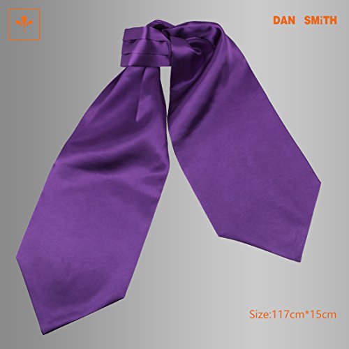 Dan Smith Purple Solid Mens Ascot Classic And Fashion Cravat For Christmas Day Gift Dra7E01W Purple #TOP2