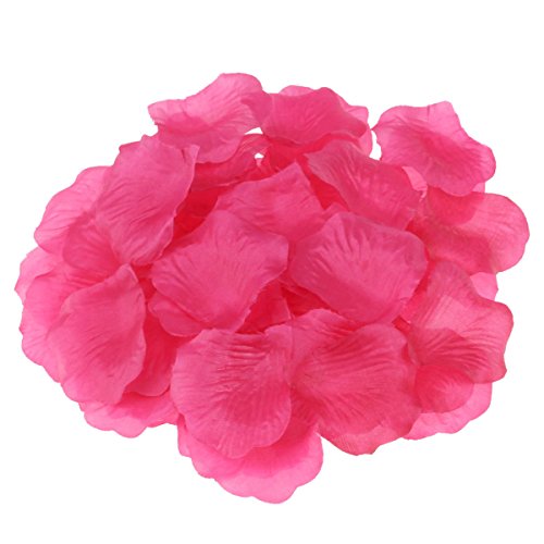 JUYO VONSAN® Individually Separated Artificial Rose Petals Artificial Flowers for Decoration Wedding Flowers Favors 1000 pcs Artificial Roses (Hot Pink)
