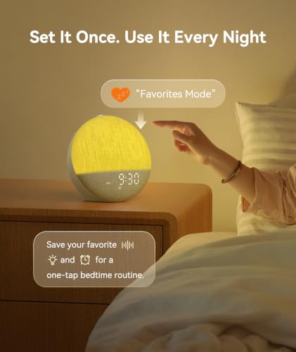 Image of Dreamegg Sunrise 2 Sunrise Alarm Clock, Sound Machine for Sleep, 29 Sounds | White Noise Machine, Gentle Sunrise Alarm, One-Tap Favorites, Dimmable Night Light, No App, Adults Kids Bedrooms