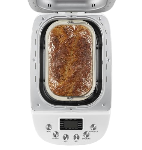 Foto von UNOLD 68520 BACKMEISTER Big White für bis zu 1.500g Brot, mit 15 Programmen für glutenfreies Brot, Timerfunktion, Waremhaltefunktion, LCD Display, weiß