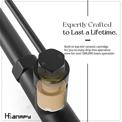 Black Kitchen Faucet, Matt Black Kitchen Sink Faucet With Pull Down Sprayer, Dual-Function Sprayer Solid Brass Kitchen Sink Faucet, Industry Single Handle Kitchen Faucet - 1 Or 3 Hole Installation #TOP6