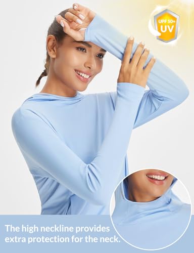 baleaf Women's UPF 50+ Sun Shirts UV Protection Hoodie Neck Gaiter SPF Lightweight Clothing for Hiking Fishing Outdoor3