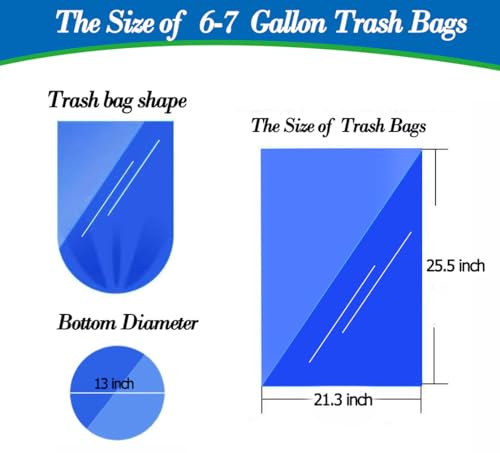 Image of Hommaly 6-7 Gallon 90 pcs Small Clear Trash Bags Strong Clear Garbage Bags, Bathroom Trash Can Bin Liners, Plastic Bags for Office, Fit 6 gallon,7 gallon Waste Basket Liner 5,6,7 Gal(6-7G90-Clear)