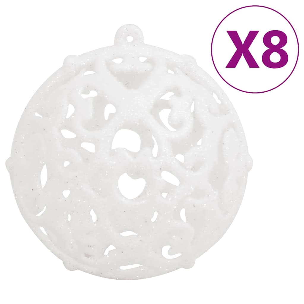 Lot de 111 boules de Noël en polystyrène blanc, boules de 3, 4, 6 cm, avec étoile et flocon de neige, décoration de sapin de Noël pour l'Avent, à suspendre au sapin