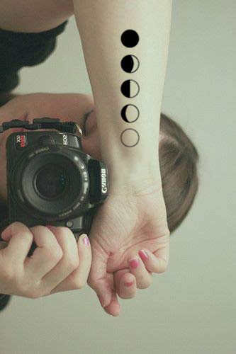 Sanerlian Black Geometry Tree Tattoo Sticker Moon Phase Arrow Temporary Fake Tatoo Waterproof Men Women Arm Shoulder Back Body Art 13.8X4Cm Set Of 12 (Sf031) #TOP2