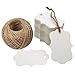 Produktbild 100Stk. kraftpapier Etiketten Tags 7CM *5CM Geschenkanhänger Anhänger Etiketten mit Jute-Schnur 30 Meter