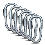mosqueton aluminio leroy merlin Aviso: cada mosquetón mide 81 x 42 x 6,8 mm. Peso único de 21 gramos (aprox.), diseño compacto que hace que sea práctico y fácil de llevar. Carga máxima: 150 libras (modo de bloqueo completo). Advertencia: este producto no es aplicable para escalada, columpio, hamaca
