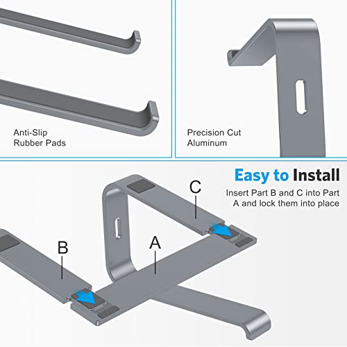 Image of OMOTON Laptop Stand, Detachable Mount for MacBook Air /Pro Dell HP Grey
