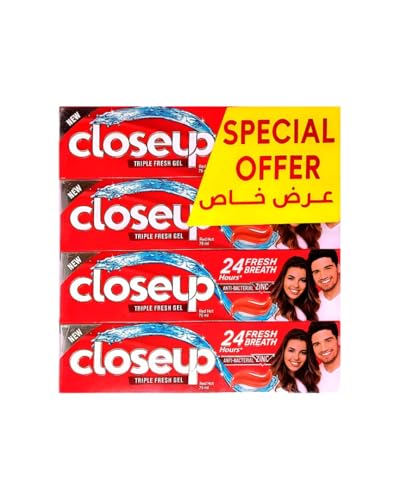 Close up deep action toothpaste 4-pieces set 75 ml red