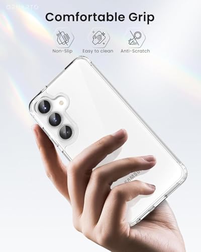 Image of Xmon Designed for Samsung Galaxy S25 Case Clear - [Non-Yellowing] [15FT Military-Grade Drop Protection] - Shockproof, Scratch-Resistant, Slim Transparent Phone Cover Galaxy S25