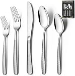 40-Piece Ensemble d'orfèvrerie, en acier inoxydable 8, Ensemble de couverts pour la vaisselle, Ensemble d'Utensiles pour le restaurant à la maison, Finition miroir, Lave-vaisselle Coffre-fort