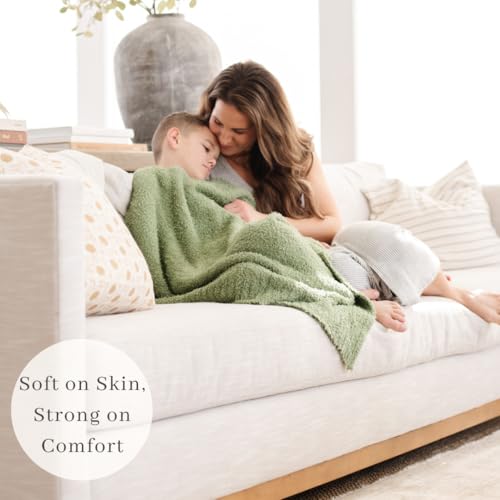 Image of Saranoni Bamboni Luxury Baby Blanket | Cozy & Soft Plush Receiving Blankets | Perfect for Girls & Infant Baby Boy Blankets | Olive - 30 inch x 40 inch
