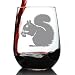 Bevvee Squirrel Stemless Wine Glass - Squirrel Gifts and Decor with Squirrels - Large 17 Oz Glasses