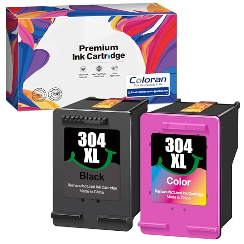 Coloran 304XL 304 XL Cartuchos de Impresora compatibles para HP 304 Cartuchos de Impresora Negro y Color, para HP Envy 5030 5032 5000 5010 5020 para HP DeskJet 3750 3760 3720 2620 2600 2630 2622 2633