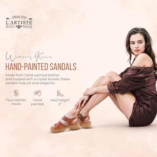 Spring Step L'Artiste Women's KENNA Hand-Painted Leather Sandals with Crystal Buckle4