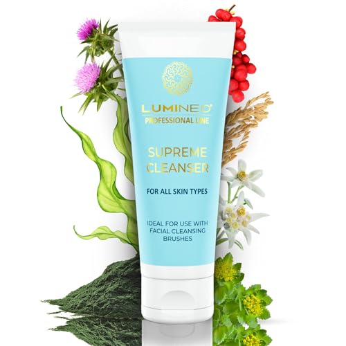 Lumineo Cepillo de limpieza facial con gel limpiador para la limpieza de poros y puntos negros, cepillo facial eléctrico – 3 cabezales de cepillo para todo tipo de piel (turquesa (piel normal)) - imagen 3