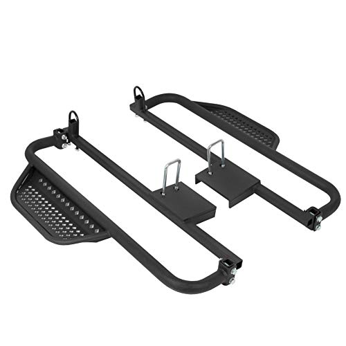 ALMULOO Nerf Bars W/Brackets Compatible with 1982-2019 Club Car DS Gas and Electric Golf Carts Black Steel Running Boards W/Side Step