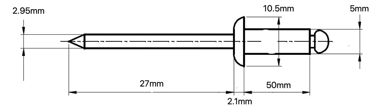 Rivetti a cupola 5 mm x 20 mm alluminio/acciaio confezione da 20 E07-08BC