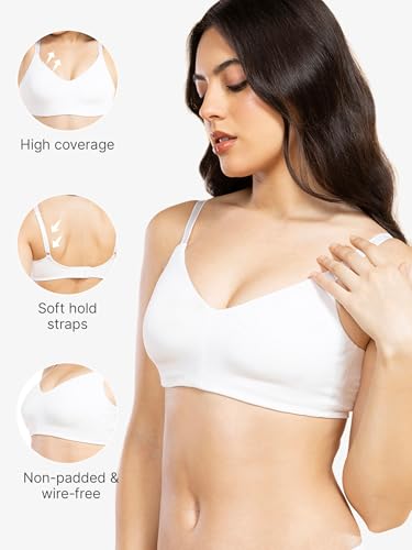Image of Enamor Women's Everyday Cotton T-Shirt Bra - Non-Padded, Non-Wired, Full-Coverage, Pinch-Free, Ultra-Smoothing Design