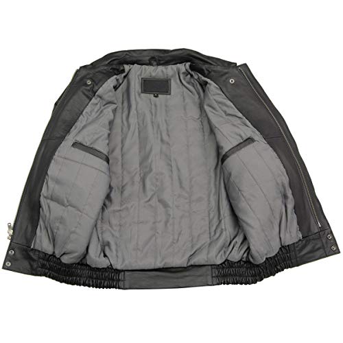 Milwaukee Leather LKM1704 Men's Classic Aviator Style Bomber Black Leather Fashion Coat Jacket4