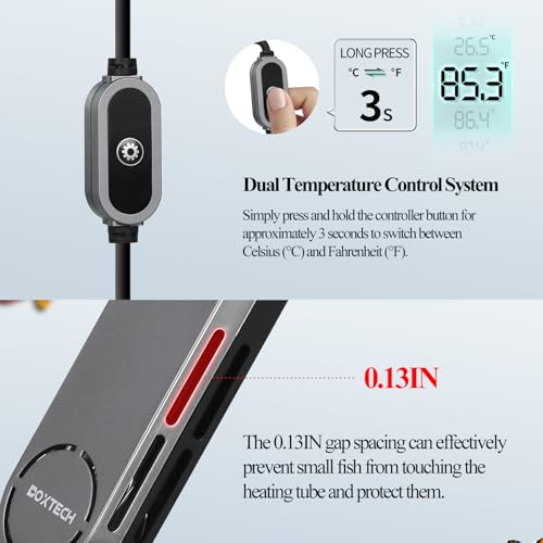 Chauffage d'aquarium submersible 75W boxtech Beta avec thermostat