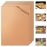 Smaid- Copper Grill Mat Set of 6- Non-Stick BBQ Grill Mats&Baking Mats for Outdoor Gas...