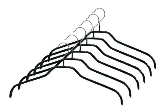 マワ すべり落ちない MAWAハンガー シャツ ブラウス用 レディース Mサイズ 6本組 ブラック 3212