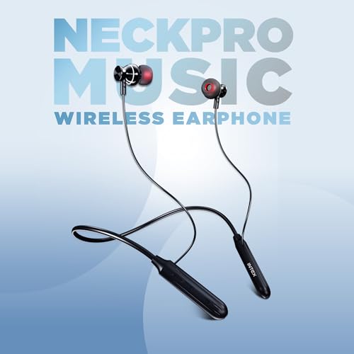 Image of Intex NeckPro Music Wireless Neckband Earphones with 28H Playtime | Bluetooth v5.3, AI Assistant | Magnetic Earbuds, Type-C Fast Charging | Deep Bass & HD Mic for Calling - Black
