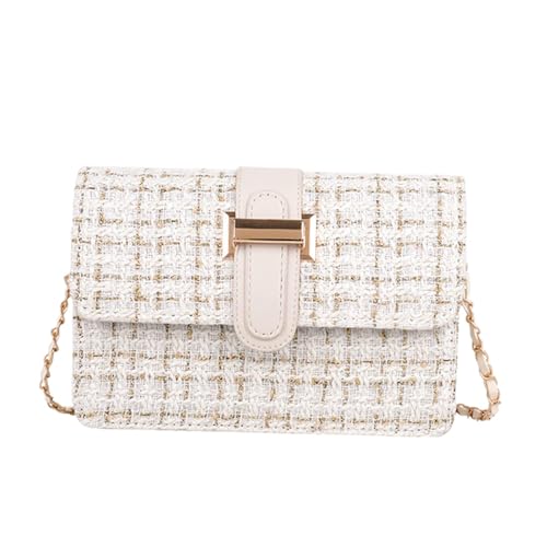 kowaku Bolsa de ombro feminina bolsa de grife com corrente bolsa de noite bolsa crossbody da moda, Branco