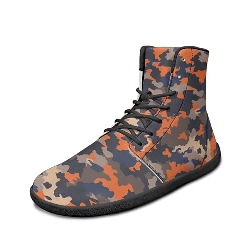 Image of Fashion Print Womens Mens High Top Barefoot Sneakers Flat Shoes