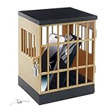Gemaxvoled Handy-Gefängnis-Schloss-Box, Handy-Sperrbox abschließbarer Käfig für Klassenzimmer Familienzeit Party (Gold)