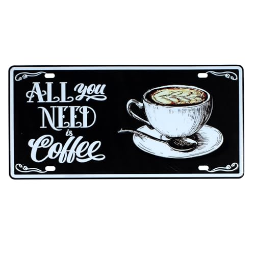 Image of inchAll You need is Coffee inch Vintage Retro Metal Signs - License Wall Plate, Car Tag - Ideal for Cafe, Restaurant, Shop, Home, Hotel, Club, Office, Living Area - Design Plaque