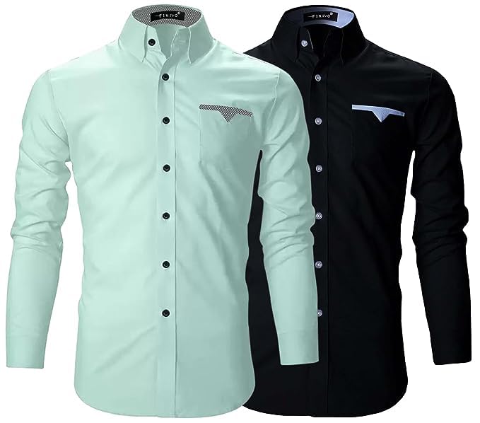 Image of FINIVO FASHION Men's Solid Regular Fit Shirt