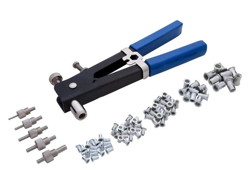 Blue Spot Tools - Kit rivettatrice dado 86 PCE (M3-M8), ideale per l'applicazione di dadi rivetti in acciaio e alluminio.