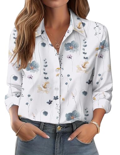 Possibilità di combinazione versatili: Questa camicetta da donna elegante e casual si abbina perfettamente a jeans, pantaloni in tessuto, gonne a matita, leggings o pantaloncini. Abbinala a tacchi alti per un look business chic o con sneakers per uno stile casual. Il taglio moderno nasconde piccole imperfezioni e assicura una silhouette snella in ogni stagione